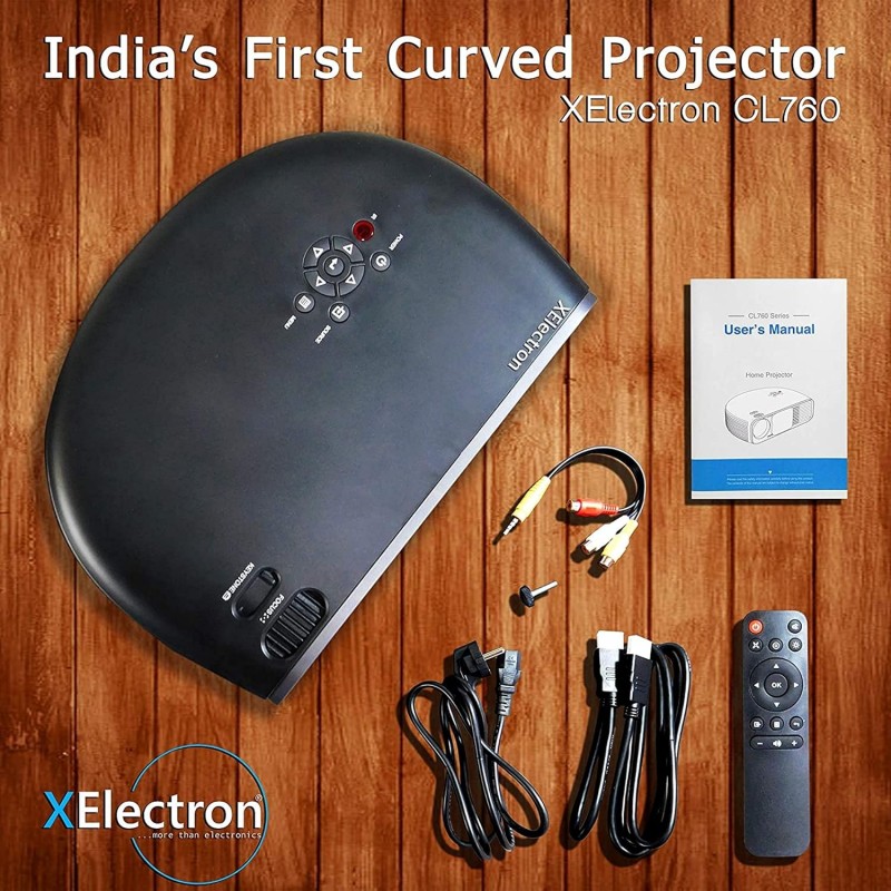 XElectron CL760 1080P Native Resolution LED Projector Full HD (4K Support) | 6800 Lumen with 250 inch Screen | Bluetooth, Multiple Ports XElectron CL760 1080P Native Resolution LED Projector Full HD (4K Support) | 6800 Lumen with 250 inch Screen | Bluetooth, Multiple Ports