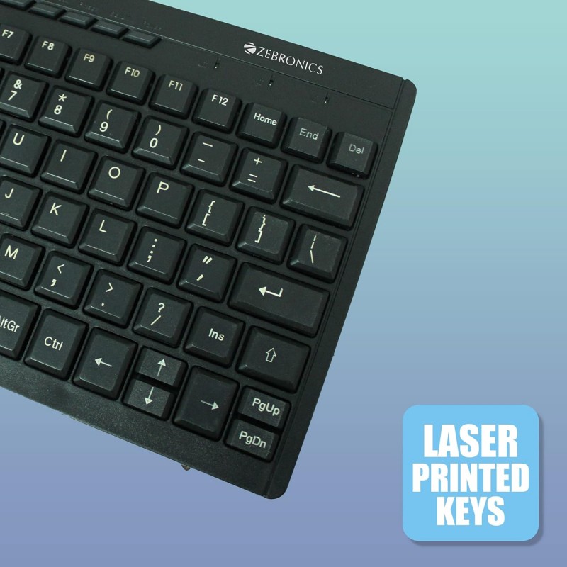 Zebronics ZEB-K04 Mini Multimedia USB Wired Keyboard with 96 UV Coated Keys, Slim & Compact, for PC/Mac Zebronics ZEB-K04 Mini Multimedia USB Wired Keyboard with 96 UV Coated Keys, Slim & Compact, for PC/Mac