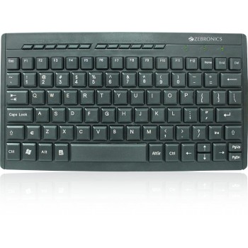 Zebronics ZEB-K04 Mini Multimedia USB Wired Keyboard with 96 UV Coated Keys, Slim & Compact, for PC/Mac