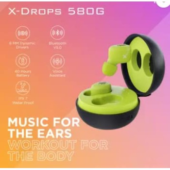 HRX X-Drops 580G Bluetooth Headset (Green, Black, In the Ear) HRX X-Drops 580G Bluetooth Headset (Green, Black, In the Ear)