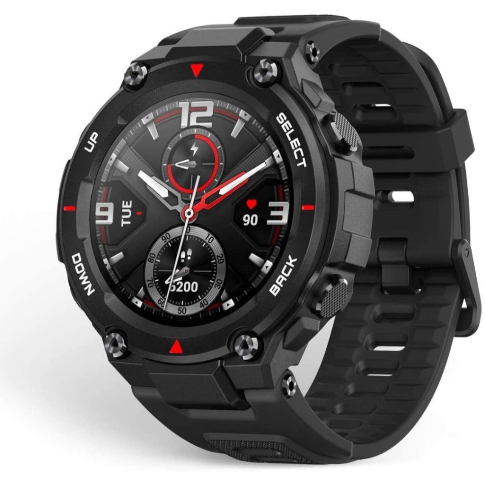 AMAZFIT T Rex Smart Watch Smartwatch (Black Strap, L)