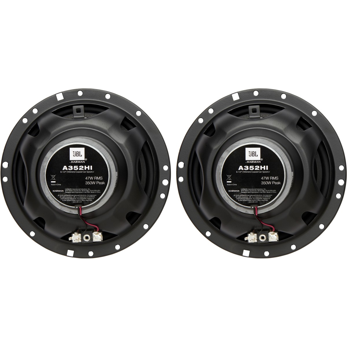 JBL A352Hi 6.5" Coaxial Speakers, 350W, Polypropylene Woofers, PEI Dome Tweeters, Ideal for Factory Upgrades, Black