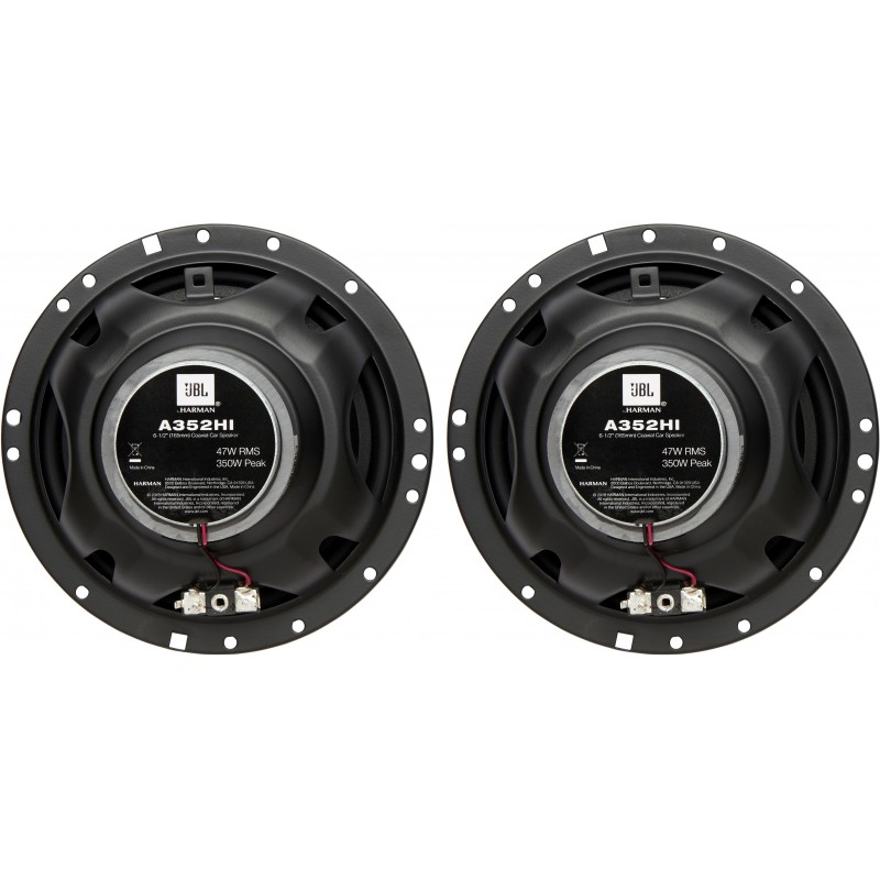 JBL A352Hi 6 1/2" (16.5Cm) 350W Coaxial Speakers with Polypeopylene Woofers Cones and Pei Balanced Dome Tweeters Ideal for Factory Speaker Upgrades. Frame Design Fits Most Factory Openings., Black