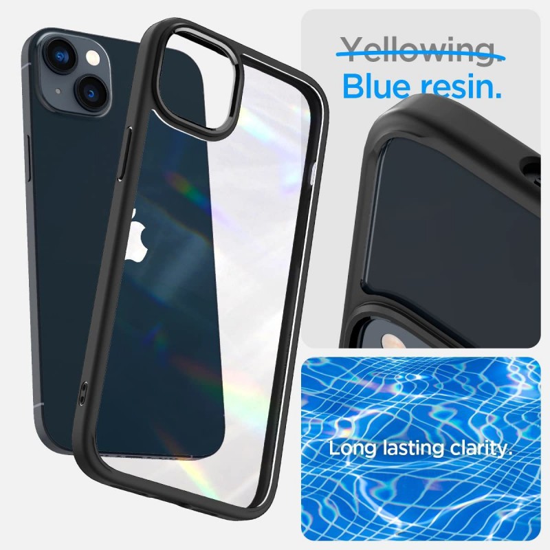 Spigen Ultra Hybrid Back Cover for Apple iPhone 14  (Black, Shock Proof, Pack of: 1)