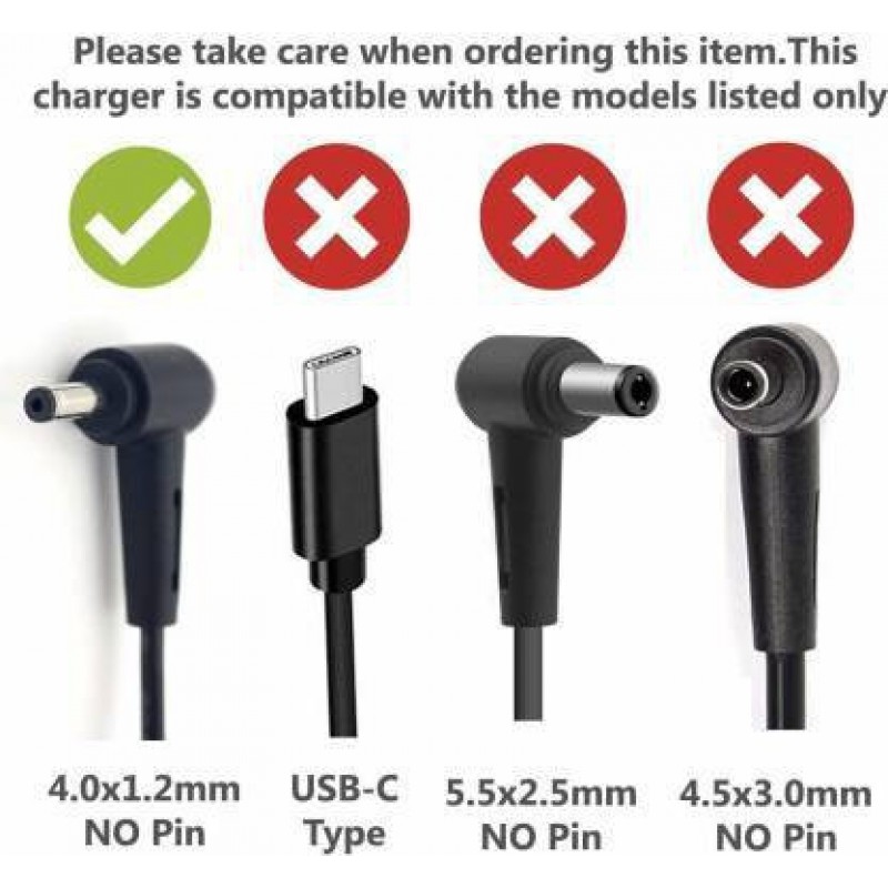 Asus Adp-45Ze B 45W Laptop Adapter/Charger With Power Cord For Asus Laptop (19 V, 2.37 A, 4 Mm X 1.2Mm Diameter, Black Asus Adp-45Ze B 45W Laptop Adapter/Charger With Power Cord For Asus Laptop (19 V, 2.37 A, 4 Mm X 1.2Mm Diameter, Black