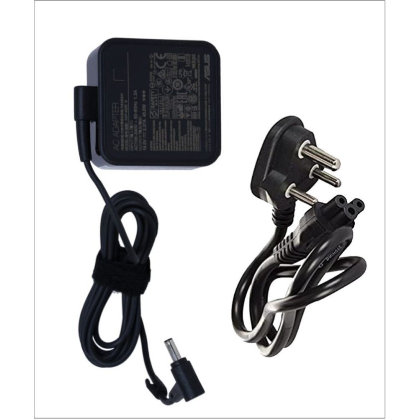 Asus Adp-45Ze B 45W Laptop Adapter/Charger With Power Cord For Asus Laptop (19 V, 2.37 A, 4 Mm X 1.2Mm Diameter, Black