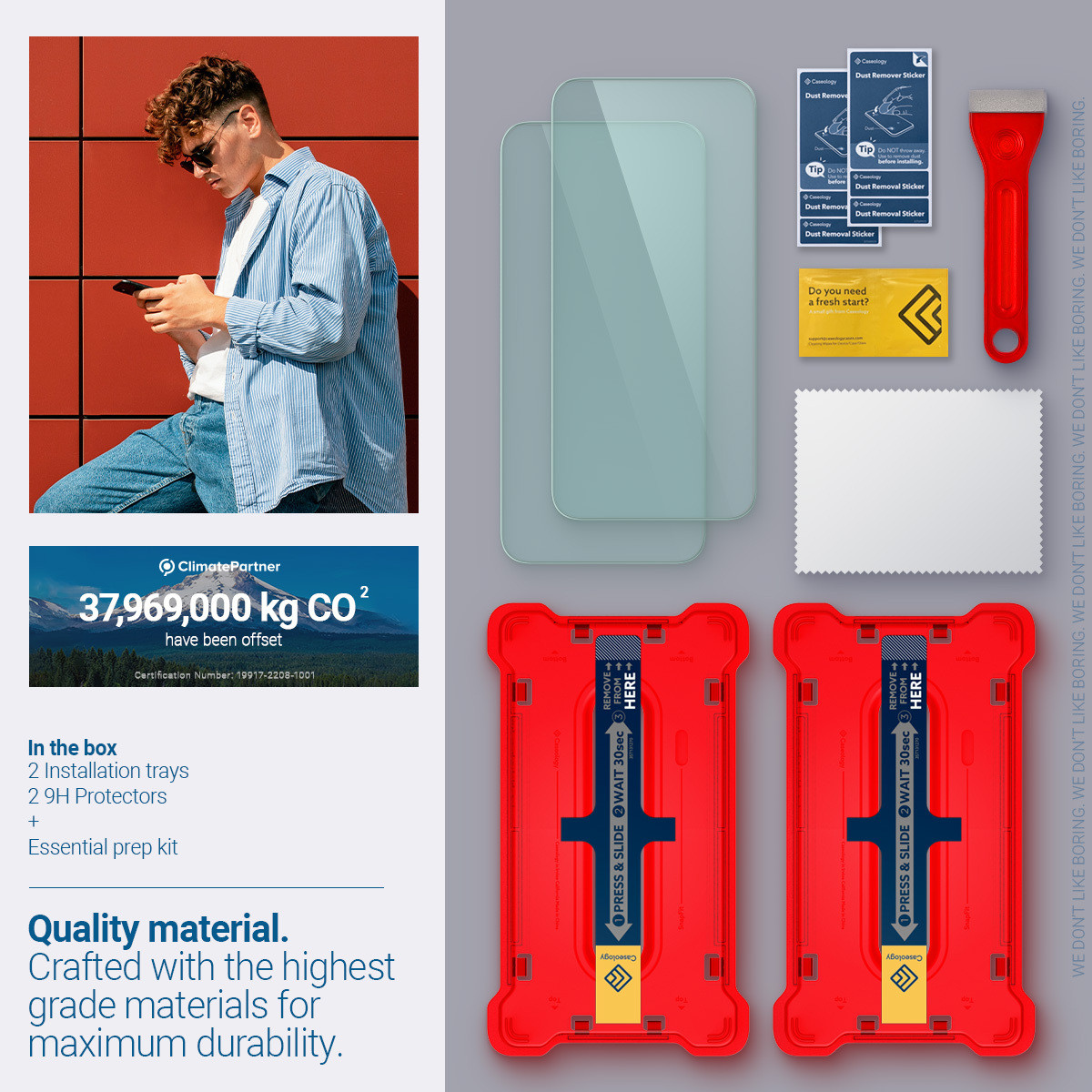 Caseology by Spigen Tempered Glass Guard for Apple iPhone 15 (Pack of 2)