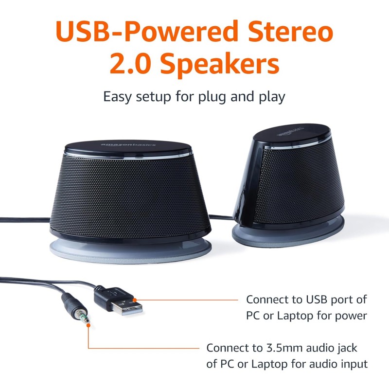 amazon basics 5 Watt Usb-Powered Pc Computer Speakers With Dynamic Sound | Black amazon basics 5 Watt Usb-Powered Pc Computer Speakers With Dynamic Sound | Black