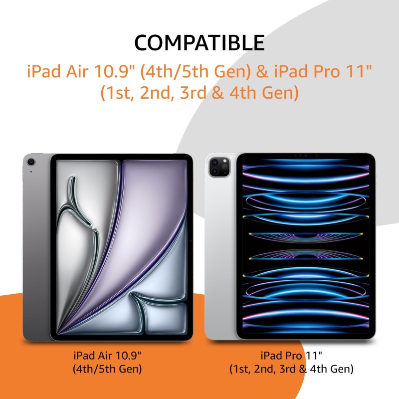 amazon basics Pro Series Bluetooth Magnetic Case with Keyboard for iPad Air 10.9" (4th/5th Gen) & iPad Pro 11" (1st, 2nd, 3rd & 4th Gen) | 450 mAh | Trackpad (Black) amazon basics Pro Series Bluetooth Magnetic Case with Keyboard for iPad Air 10.9" (4th/5th Gen) & iPad Pro 11" (1st, 2nd, 3rd & 4th Gen) | 450 mAh | Trackpad (Black)