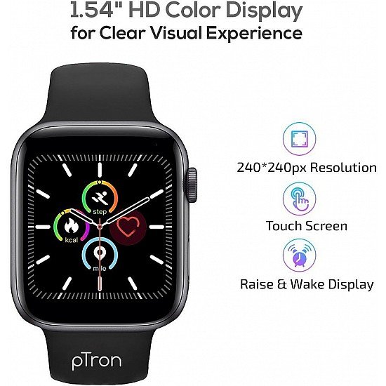 PTron Pulsefit P461 Smartwatch Black