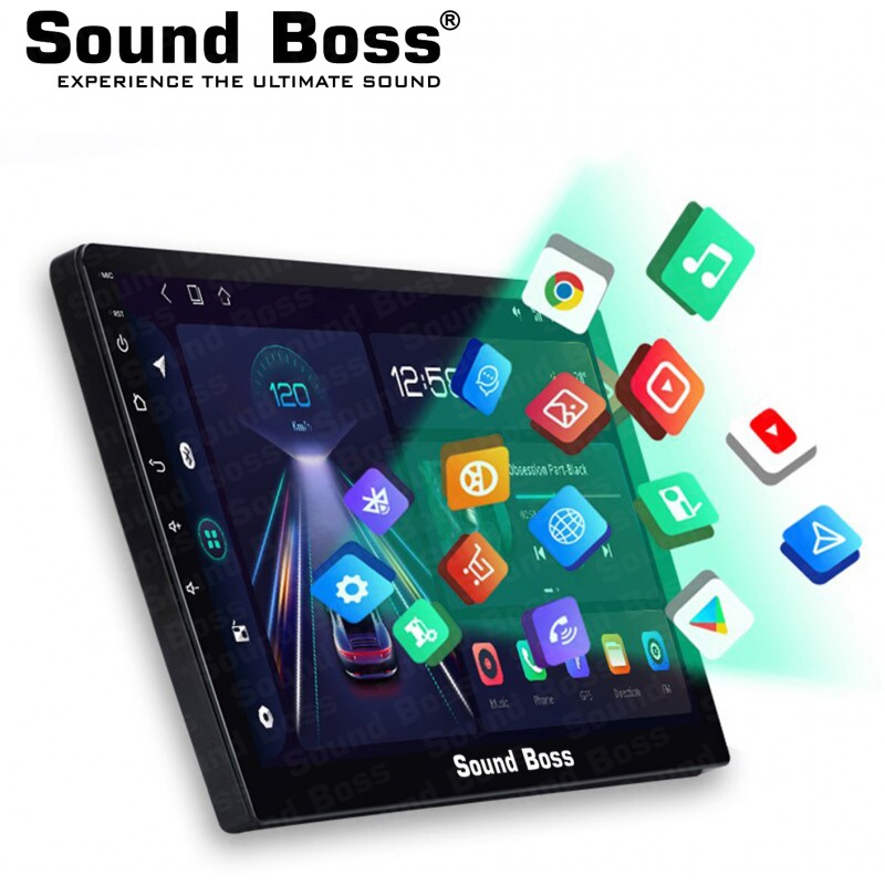 Sound Boss Androidify 3rdGeneration Bass-Blaster 9'' Inch Q-LED Car-Play (2GB/64GB) Android Car Stereo