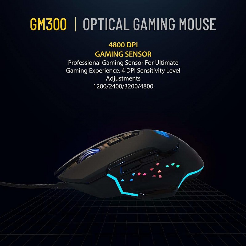 Ant Esports GM300 RGB Gaming Mouse with Optical Sensor 1000 Hz Polling Rate 4800 Dpi