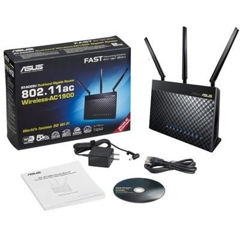 Asus AC1900 RT AC68U Dual-Band Wireless Gigabit Router (Black) Asus AC1900 RT AC68U Dual-Band Wireless Gigabit Router (Black)