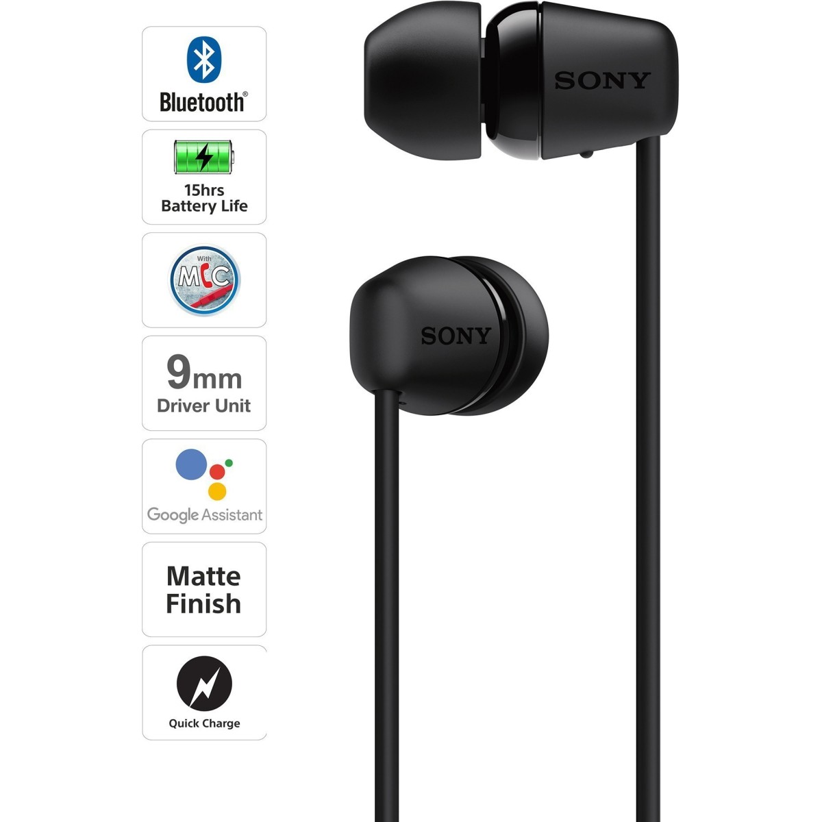 Sony WI-C200 Wireless In-Ear Headphones Black