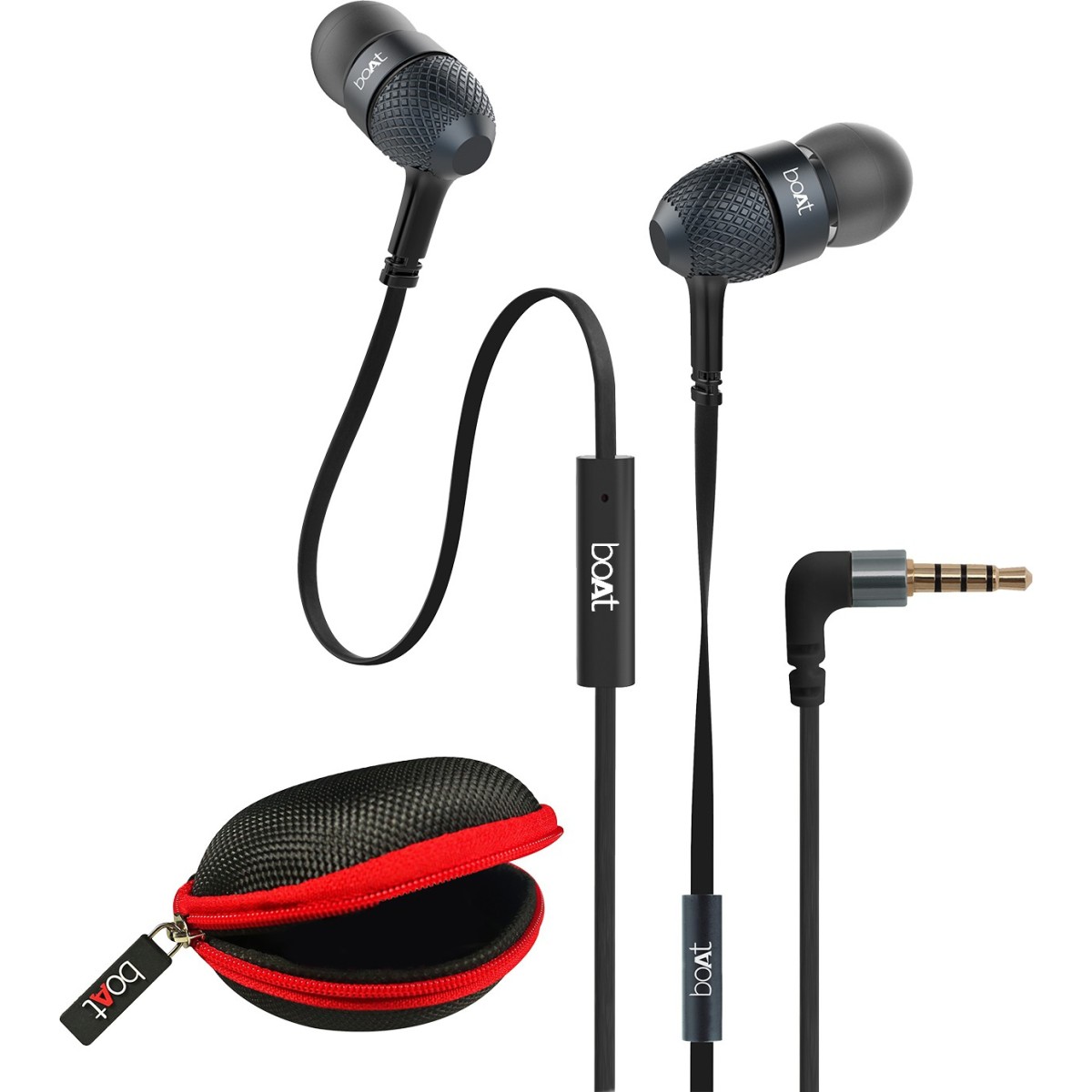 boAt BassHeads 225 in-Ear Super-Extra-Bass-Headphones (Black) Without Box