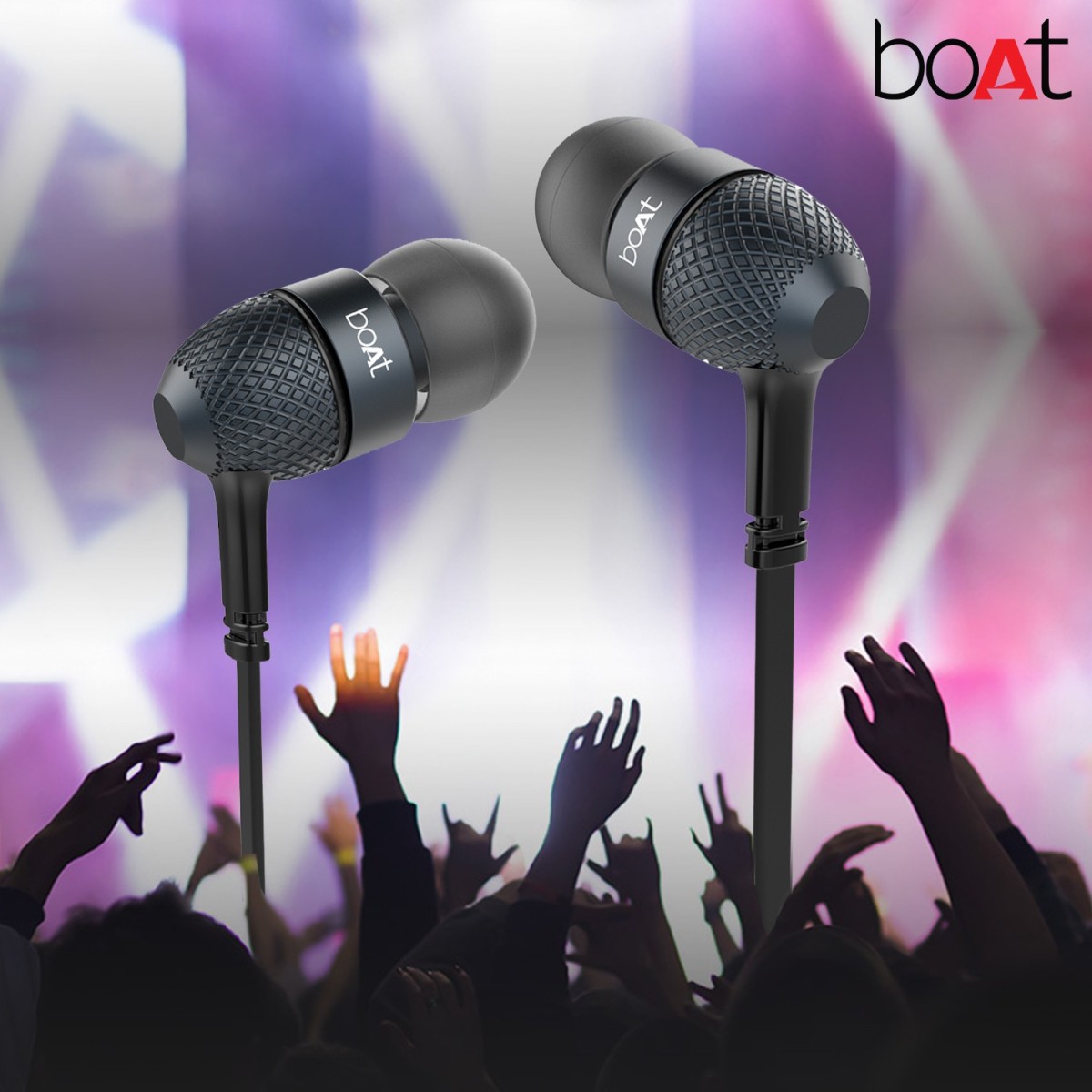 boAt BassHeads 225 in-Ear Super-Extra-Bass-Headphones (Black) Without Box