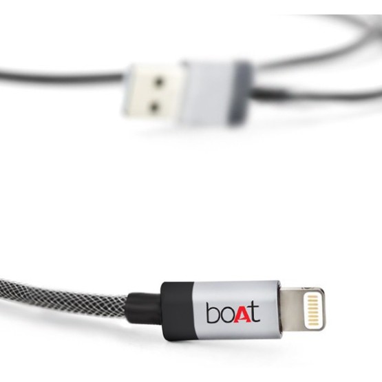boAt LTGG500-1 Metallic Apple Certified Lightening Cable  (Compatible with Lightning Cable, Grey)