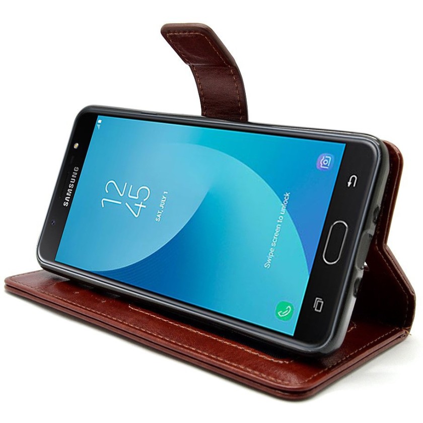Bracevor Flip Cover for Samsung Galaxy J7 Max, Samsung Galaxy On Max (Brown, Shock Proof, Pack of: 1)
