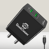 GeekCases ZipCube 2 USB / 3.4A Universal Wall Charger Adapter (Black, with Micro USB Cable)