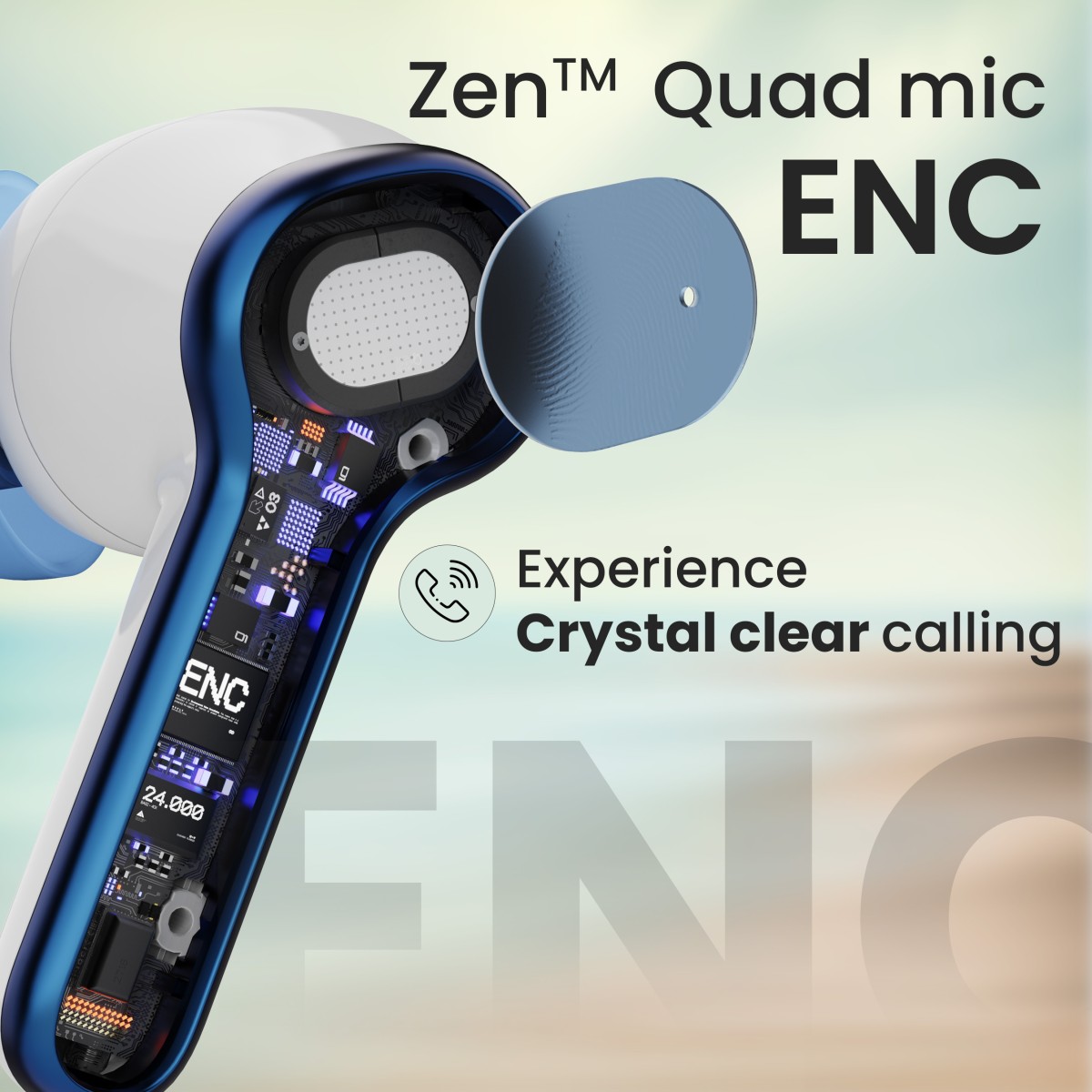 Boult Audio Curve Buds Pro with 100H Playtime, 4 Mics Clear Calling (Nautical Black)