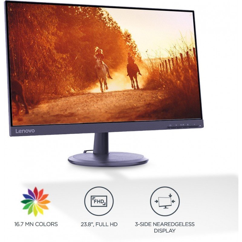 Lenovo 60.45 cm (23.8 inch) Full HD VA Panel 3-Side Near Edgeless with TUV Eye Care Monitor (D24-20/D24-40) Lenovo 60.45 cm (23.8 inch) Full HD VA Panel 3-Side Near Edgeless with TUV Eye Care Monitor (D24-20/D24-40)