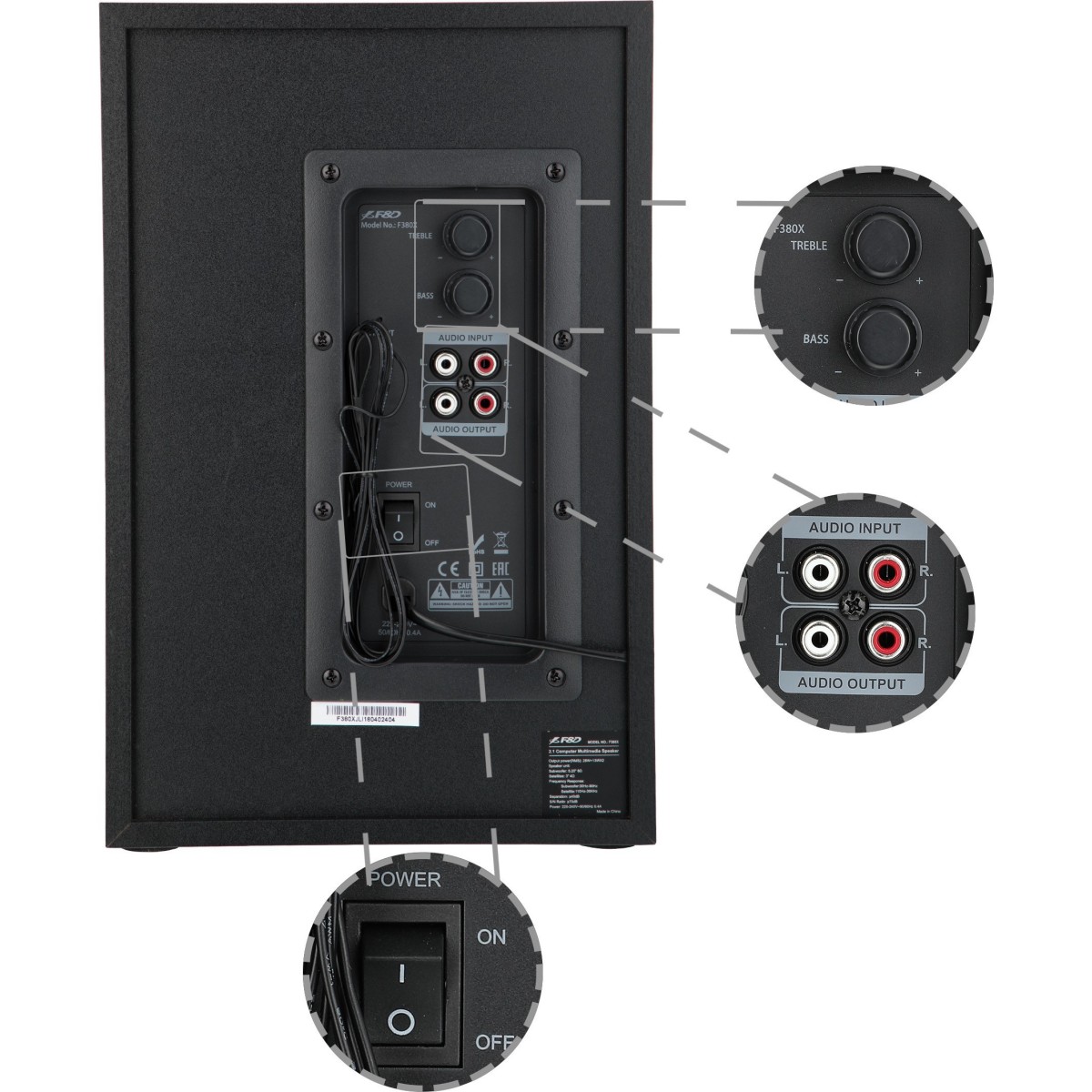 F&D F380X 2.1 Channel Multimedia Bluetooth Speakers