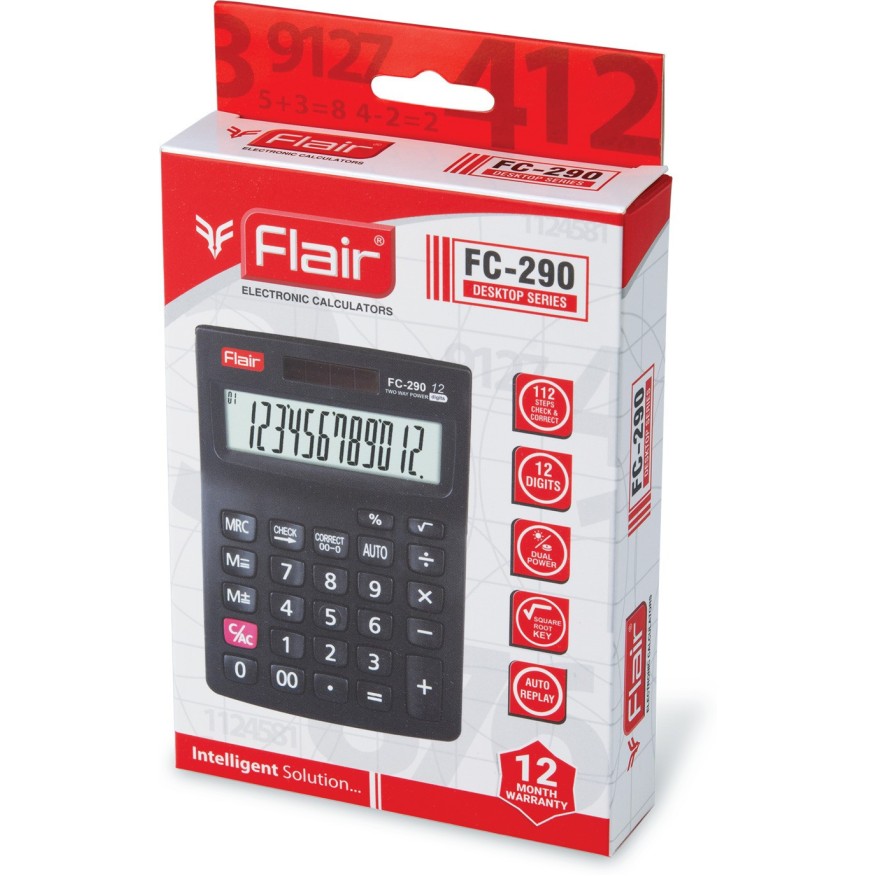 FLAIR 133618 FC - 290 Basic Calculator (12 Digit)