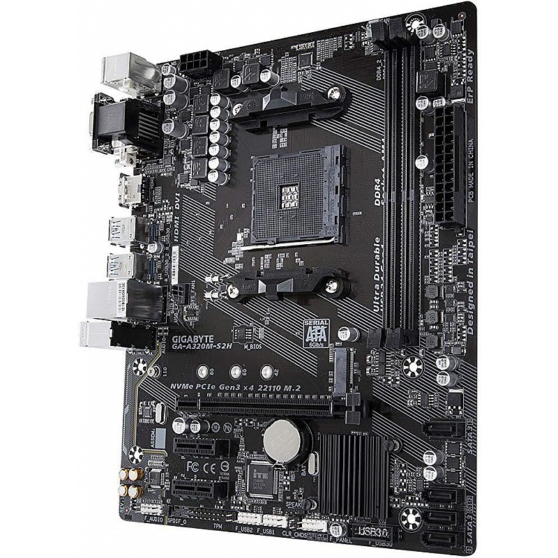 GIGABYTE GA-A320M-S2H (AMD Ryzen AM4 / MicroATX / 2xDDR4/ HDMI/ Realtek ALC887/ 3xPCIe/ USB3.1 Gen 1/ LAN/ Motherboard)