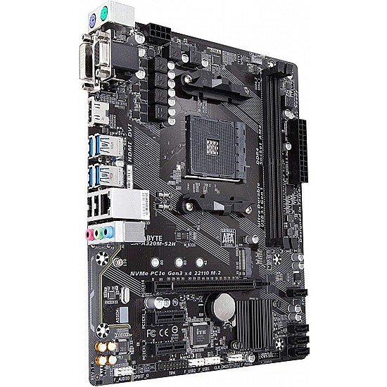 GIGABYTE GA-A320M-S2H (AMD Ryzen AM4 / MicroATX / 2xDDR4/ HDMI/ Realtek ALC887/ 3xPCIe/ USB3.1 Gen 1/ LAN/ Motherboard)