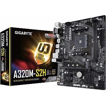 GIGABYTE GA-A320M-S2H (AMD Ryzen AM4 / MicroATX / 2xDDR4/ HDMI/ Realtek ALC887/ 3xPCIe/ USB3.1 Gen 1/ LAN/ Motherboard)