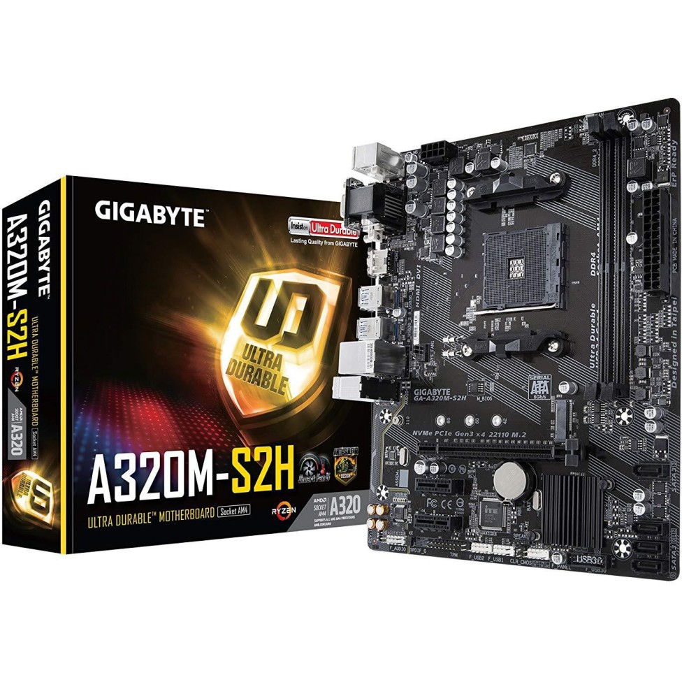 GIGABYTE GA-A320M-S2H (AMD Ryzen AM4 / MicroATX / 2xDDR4/ HDMI/ Realtek ALC887/ 3xPCIe/ USB3.1 Gen 1/ LAN/ Motherboard) GIGABYTE GA-A320M-S2H (AMD Ryzen AM4 / MicroATX / 2xDDR4/ HDMI/ Realtek ALC887/ 3xPCIe/ USB3.1 Gen 1/ LAN/ Motherboard)