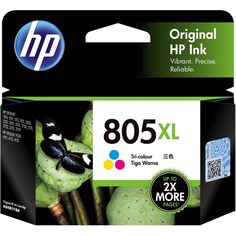 HP 805 XL for 1212, 2722, 2723, 2729, 4122, 4123 Tri-Color Ink Cartridge HP 805 XL for 1212, 2722, 2723, 2729, 4122, 4123 Tri-Color Ink Cartridge