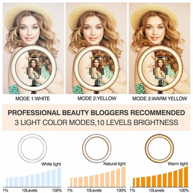 iVoltaa 10" Portable LED Ring Light only | for YouTube | Photo-Shoot | Video Shoot | Live Stream | Makeup & Vlogging | Compatible with iPhone/Android Phones & Cameras iVoltaa 10" Portable LED Ring Light only | for YouTube | Photo-Shoot | Video Shoot | Live Stream | Makeup & Vlogging | Compatible with iPhone/Android Phones & Cameras
