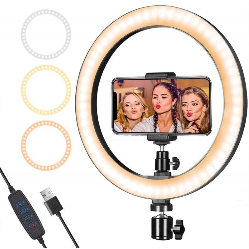 iVoltaa 10" Portable LED Ring Light only | for YouTube | Photo-Shoot | Video Shoot | Live Stream | Makeup & Vlogging | Compatible with iPhone/Android Phones & Cameras iVoltaa 10" Portable LED Ring Light only | for YouTube | Photo-Shoot | Video Shoot | Live Stream | Makeup & Vlogging | Compatible with iPhone/Android Phones & Cameras
