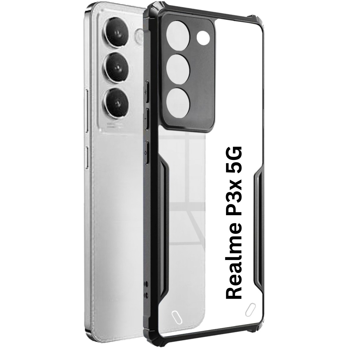 KWINE CASE Back Cover for RealMe P3x 5G (Black, Shock Proof, Pack of: 1)