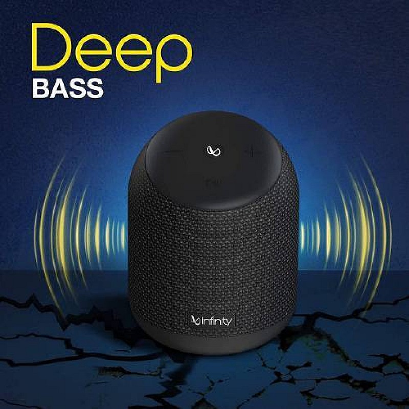 Infinity (JBL) Fuze 100 Deep Bass Dual Equalizer IPX7 Waterproof Portable Wireless Speaker (Charcoal Black)-