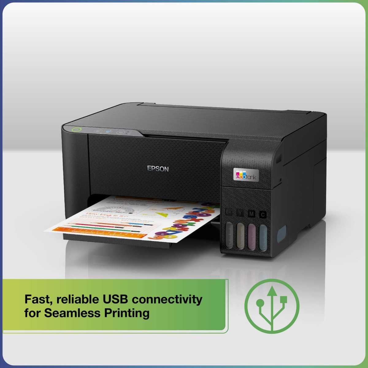 Epson Colour Ecotank L3210 A4 All-in-One Ink Tank Printer, Black