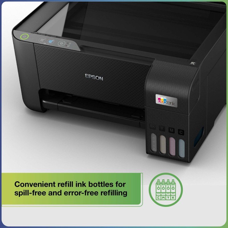 Epson Colour Ecotank L3210 A4 All-in-One Ink Tank Printer, Black Epson Colour Ecotank L3210 A4 All-in-One Ink Tank Printer, Black