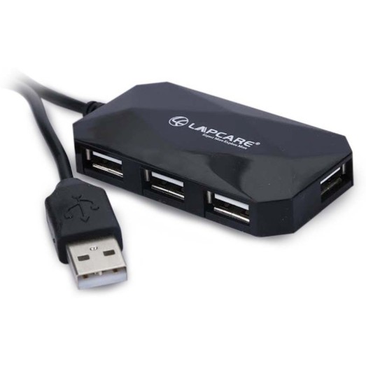 LAPCARE LAPCARE USB 2.0 4 port hub with 1.5 mt cable LHB-018 USB Hub (Black) LAPCARE LAPCARE USB 2.0 4 port hub with 1.5 mt cable LHB-018 USB Hub (Black)
