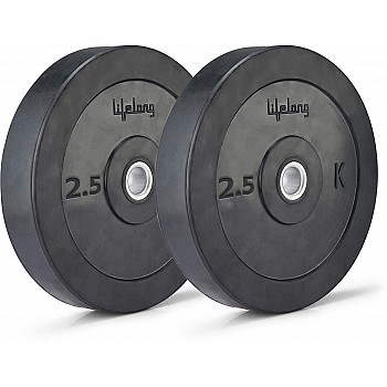 Lifelong Premium Quality Weight 2.5Kg Rubber Plate With 1 Rod For Home Gym Pack of 2 Plate 1 Rod