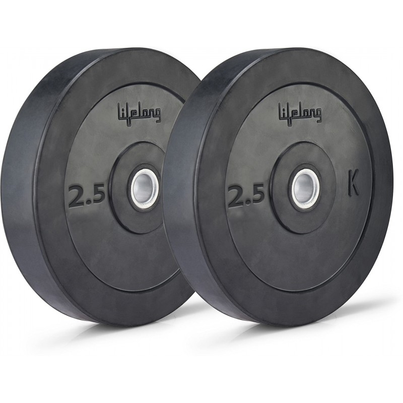 Lifelong Premium Quality Weight 2.5Kg Rubber Plate With 1 Rod For Home Gym Pack of 2 Plate 1 Rod