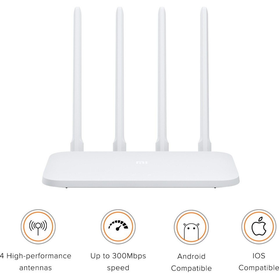 Mi R4CM 300 Mbps Router (White, Single Band)