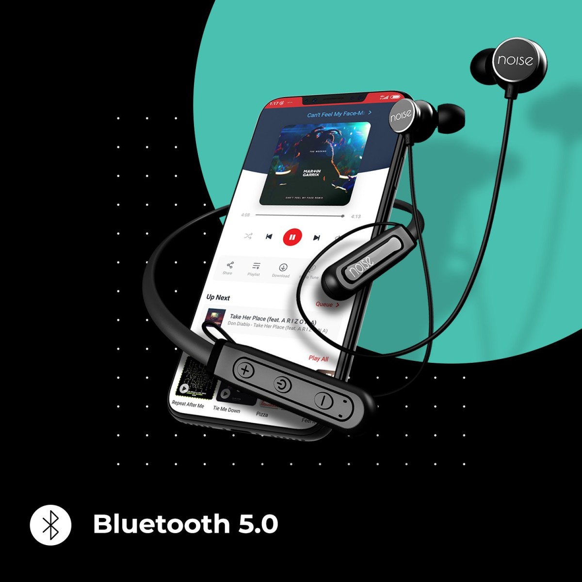 Noise TuneELITE Bluetooth Wireless Neckband Earphones with Mic (Midnight Black)