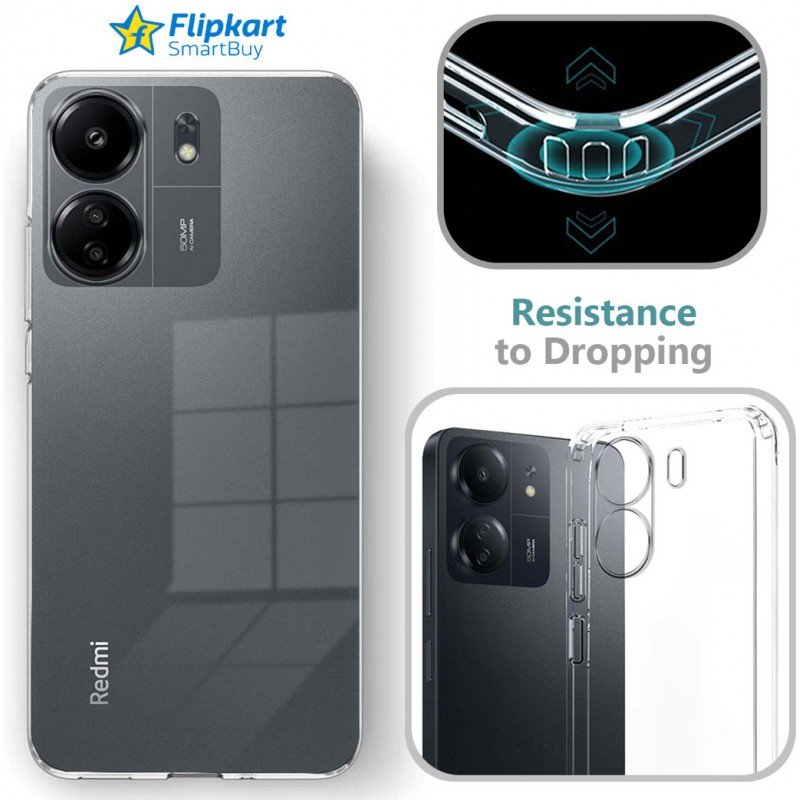 Flipkart SmartBuy Back Cover for Poco C65, Redmi 13C 4G (Transparent, Grip Case, Silicon, Pack of: 1) Flipkart SmartBuy Back Cover for Poco C65, Redmi 13C 4G (Transparent, Grip Case, Silicon, Pack of: 1)