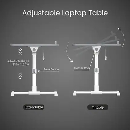 Portronics My Buddy Plus Adjustable Laptop Table with Built in USB Cooling Fan Foldable Legs (Black) Portronics My Buddy Plus Adjustable Laptop Table with Built in USB Cooling Fan Foldable Legs (Black)