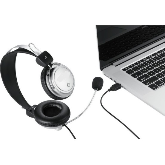 Quantum QHM862 USB STEREO WITH MIC Wired Headset  (Multicolor, On the Ear)- 