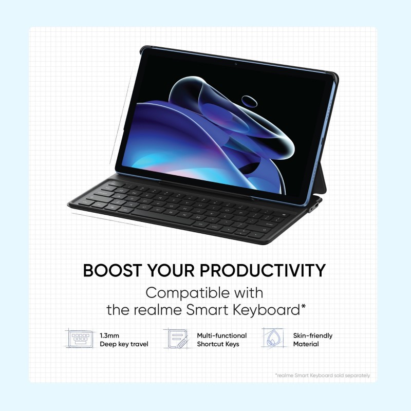 realme Pad X WiFi+5G Tablet | 6GB RAM 128GB ROM (Expandable), 27.9cm (11 inch) WUXGA+ Display | 6nm SD Processor | Dolby Atmos Quad Speakers | 8340 mAh Battery | Grey Colour