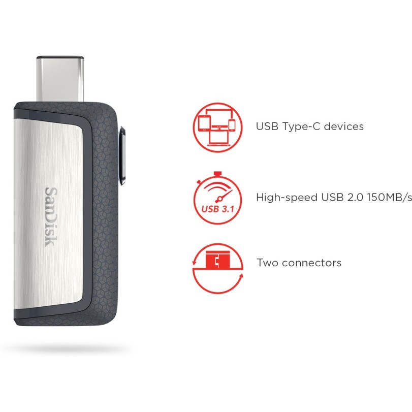 SanDisk Ultra Dual Drive Type-C 32GB, OTG, Pendrive, Upto 150MB/s, 5Y Warranty (SDDDC2-032G-I35)