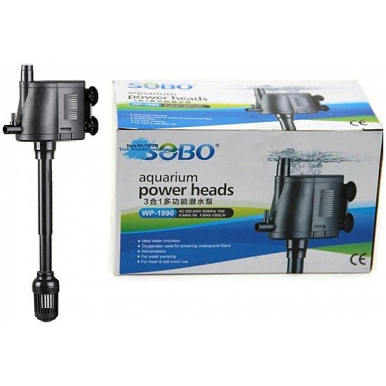 Sobo WP-1990 Multifunction Submersible Pump for Aquarium Fish Tank Power Heads Water Pump 