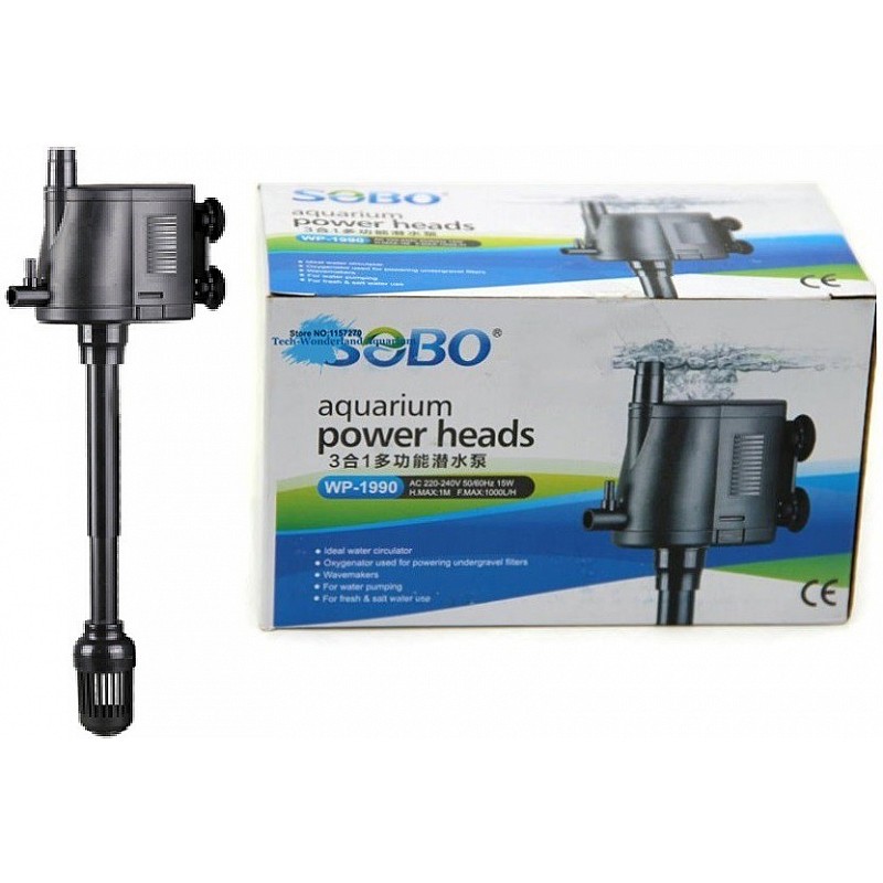 Sobo WP-1990 Multifunction Submersible Pump for Aquarium Fish Tank Power Heads Water Pump-